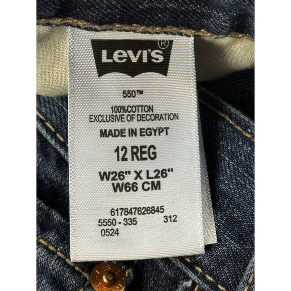 Levi's 550 Relaxed Fit Jeans Youth Size 12 Reg Boys Dark Wash Denim - Picture 4 of 10